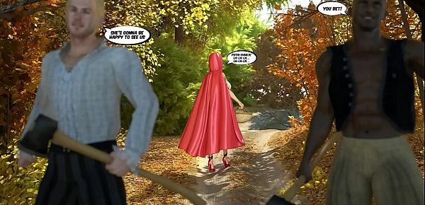  Mommy and lumberjacks. Little Red Riding Hood 3D comic